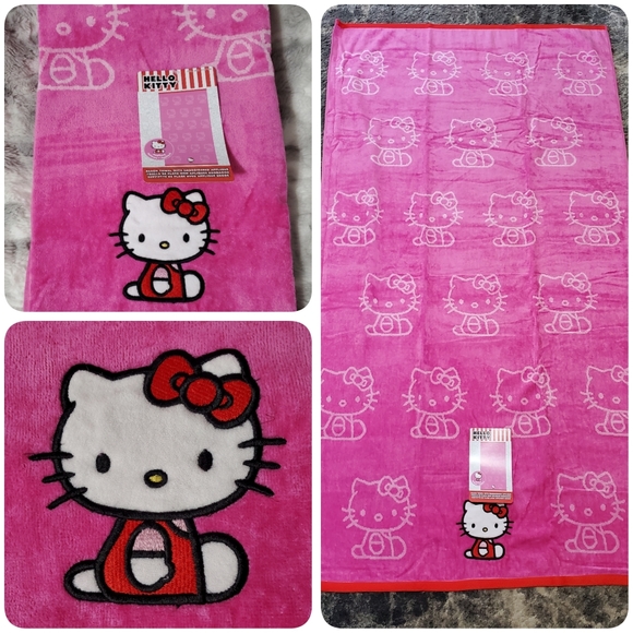 Hello Kitty Large Hot Pink Beach Towel - Picture 1 of 10